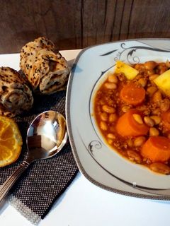 عکسی از دستور خوراک رژیمی لوبیا چیتی و بوقلمون