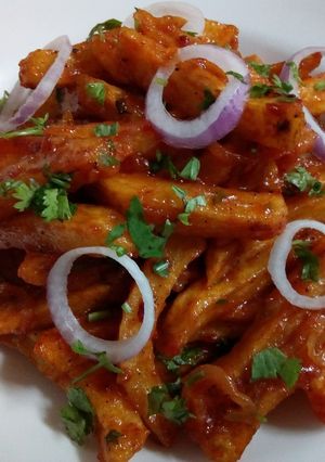 A picture of Masala Chips #mykidsfavouritedish contest.
