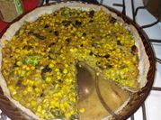 Una foto de queso camembert relleno