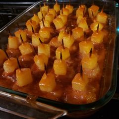 A picture of Bacon wrapped chestnuts.