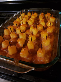 A picture of Bacon wrapped chestnuts.