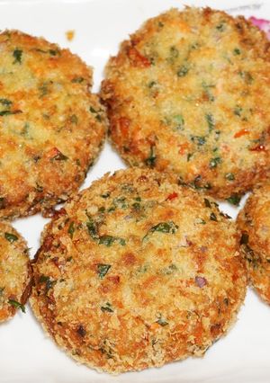 Una foto de Croquetas de salmón con espinaca