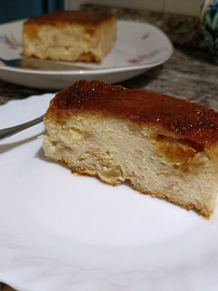 Una foto de Pudín de pan con manzana