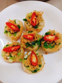 Hình của món Tàu hủ non thịt chà bông.