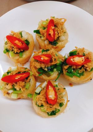 Hình của món Tàu hủ non thịt chà bông.