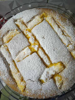 Una foto de Torta matera de avena con crema pastelera