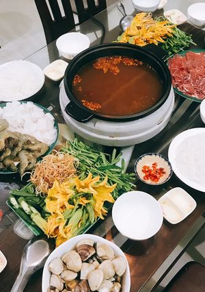 Hình của món Lẩu Thái đơn giản không cần nước dùng xương.