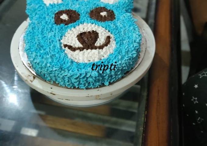 Teddy Bear Blue Colored Theme Cake | Order Online at Bakers Fun