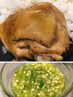 รูปของ ไก่ต้มน้ำปลา + น้ำจิ้มซีฟู๊ด