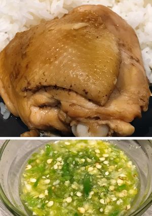 รูปของ ไก่ต้มน้ำปลา + น้ำจิ้มซีฟู๊ด