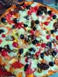 Pizza de colores Navideña
