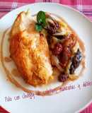 Pollo con chutney de cebolla, manzana y dátiles