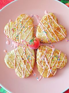 Una foto de Hot cakes de corazón 💗