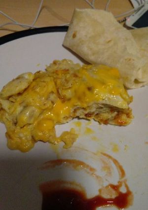 A picture of cheese omelette .