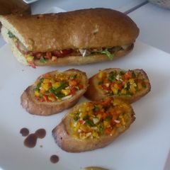A picture of Grilled vegetable bread.