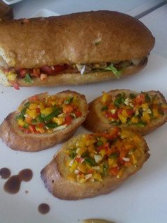 A picture of Grilled vegetable bread.
