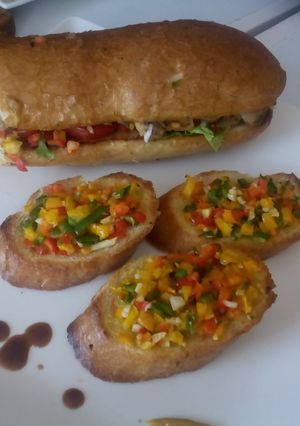 A picture of Grilled vegetable bread.