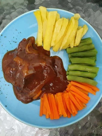 Langkah Gampang Membuat Resep Steak daging sapi barbeque sauce masak di teflon yang  Bikin Ketagihan Anti Ribet, Sempurna