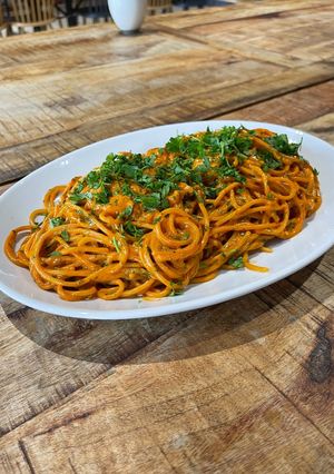 A picture of Tomato cream pasta.