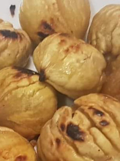 Una foto de Castañas asadas, congeladas. Horno y sartén
