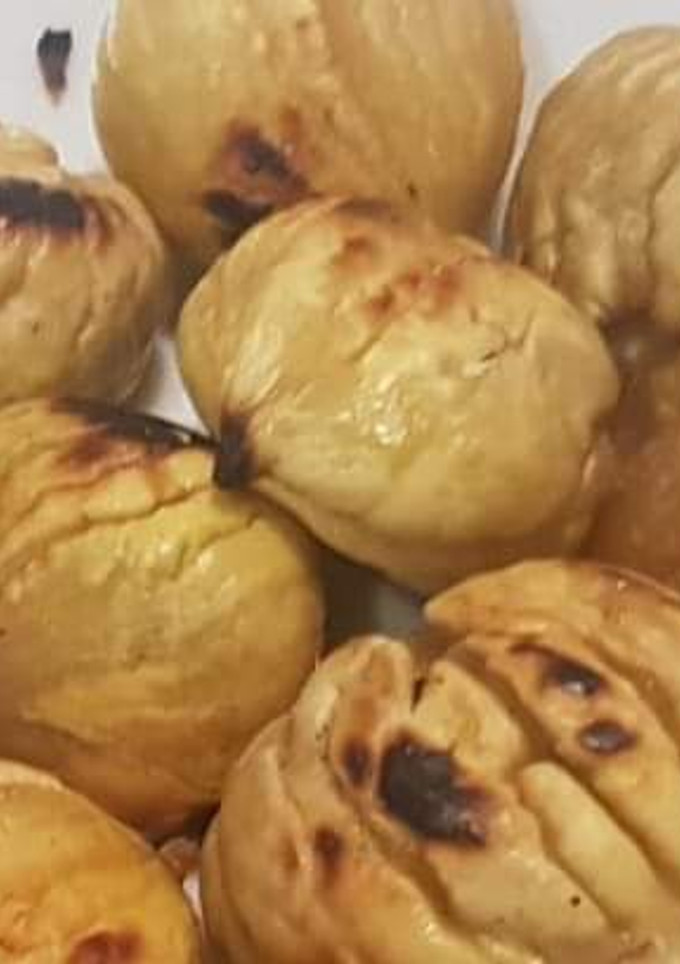 Una foto de Castañas asadas, congeladas. Horno y sartén