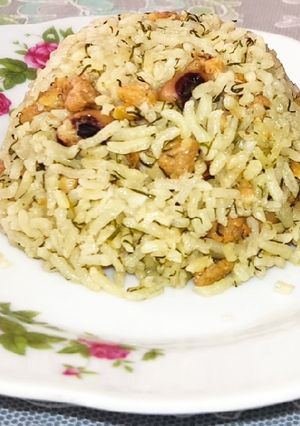 عکسی از دستور شوید پلو با لوبیا چشم بلبلی