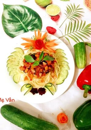 Hình của món Mì Ý Spaghetti Xốt Nấm Chay.