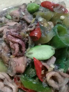 Foto resep Cumi asin tumis pete cabe ijo 😊