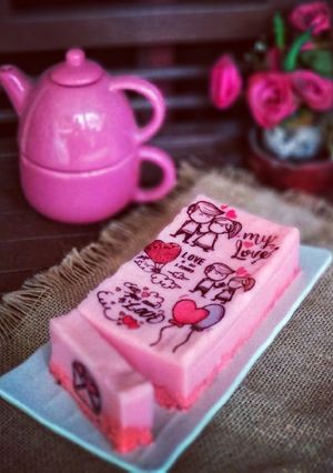 Foto resep Puding Busa Cake Strawberry