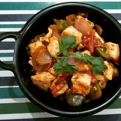 A picture of Stir fried paneer.