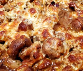 The New Way Make Recipe Cheese and Garlic Mushrooms with Bacon Delicious Nutritious