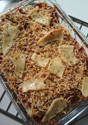 Foto resep Baked Rice with Bolognese Sauce