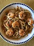 Pasta con langostinos 🍤 al ajillo 🧄