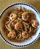 Pasta con langostinos 🍤 al ajillo 🧄