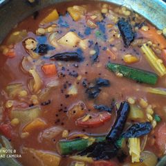 A picture of South indian sambar.