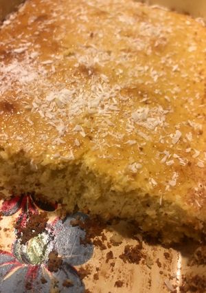 Una foto de Budín de coco sin harinas