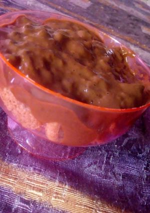 Una foto de Postre de chocolate y vainilla