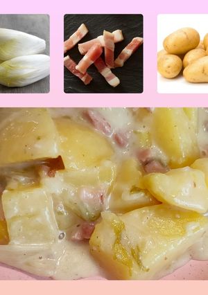 Une photo de Pommes de terre, endives et lardons au cookeo