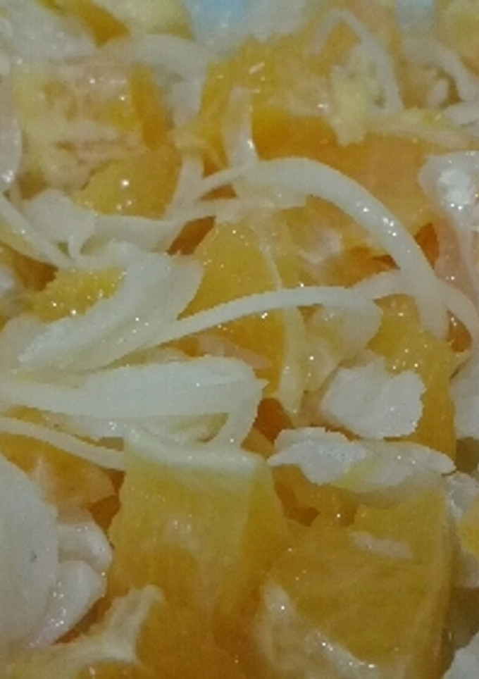 Una foto de Bacalao con naranja