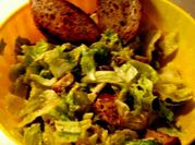 A picture of caesar salad salad dressing