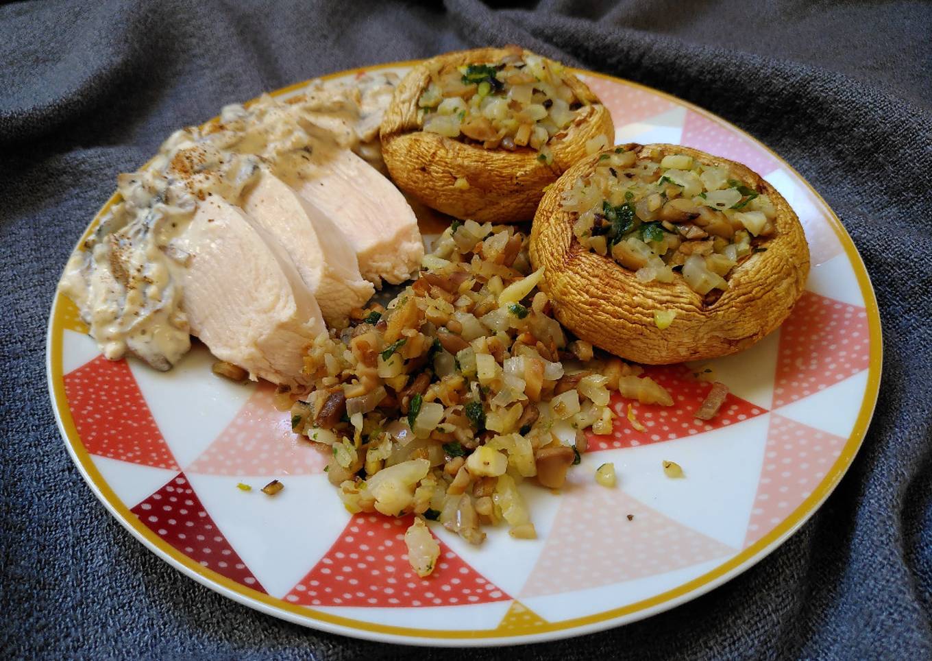 Champignons farcis au fenouil