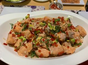 Una foto de Ceviche de salmón a mi manera!