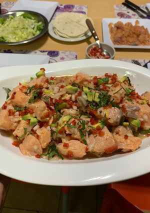 Una foto de Ceviche de salmón a mi manera!