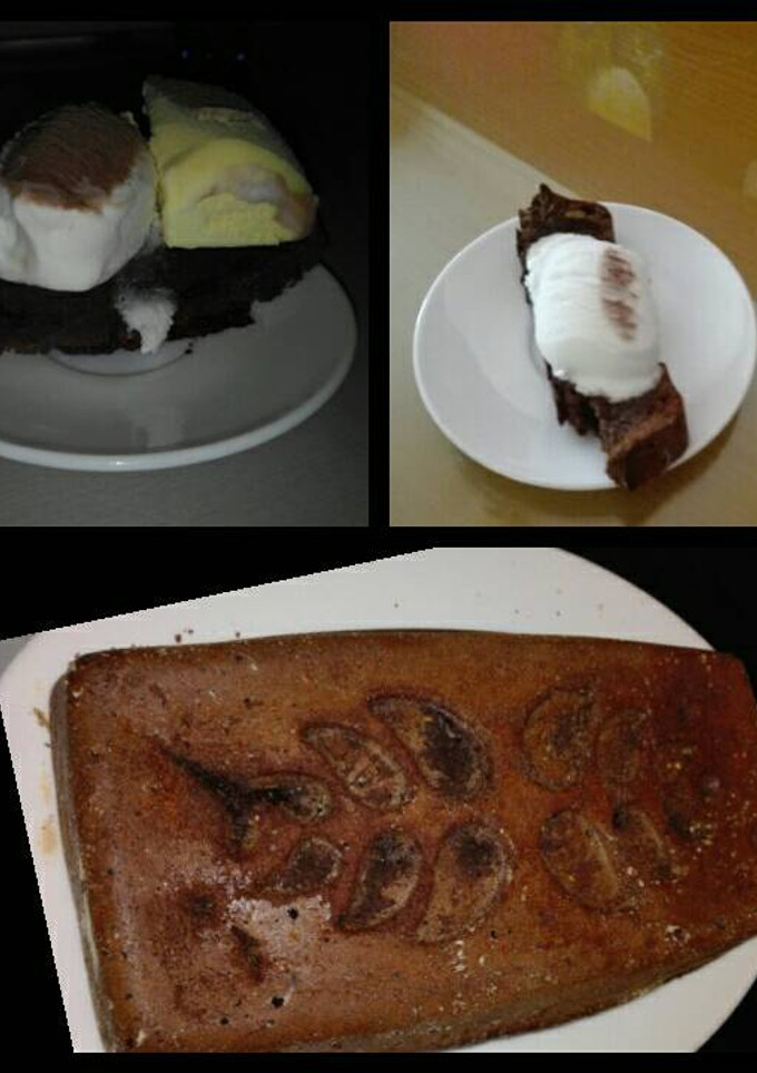 Una foto de Brownie con helado de Nata y vainilla