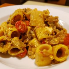 A picture of Roasted Feta Caponata Pasta.