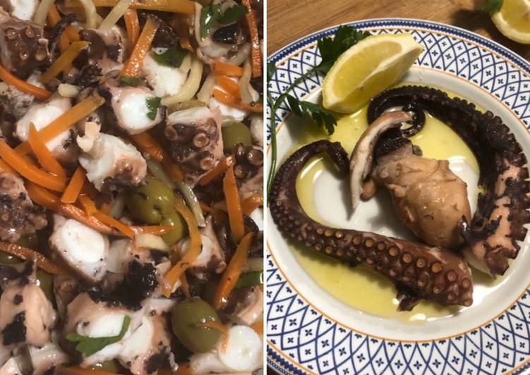 Polipo bollito (cottura e condimento)