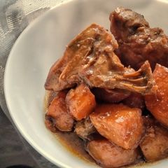 A picture of Chicken and Potato in Sweet Soy Sauce.