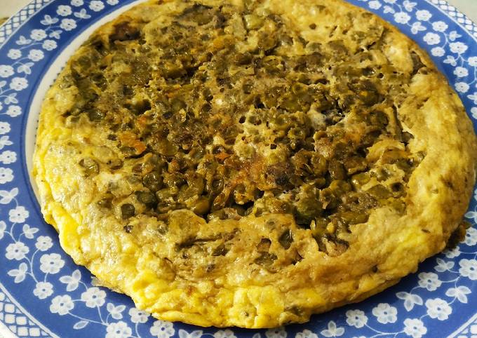 Frittata di piselli,fave e carciofi