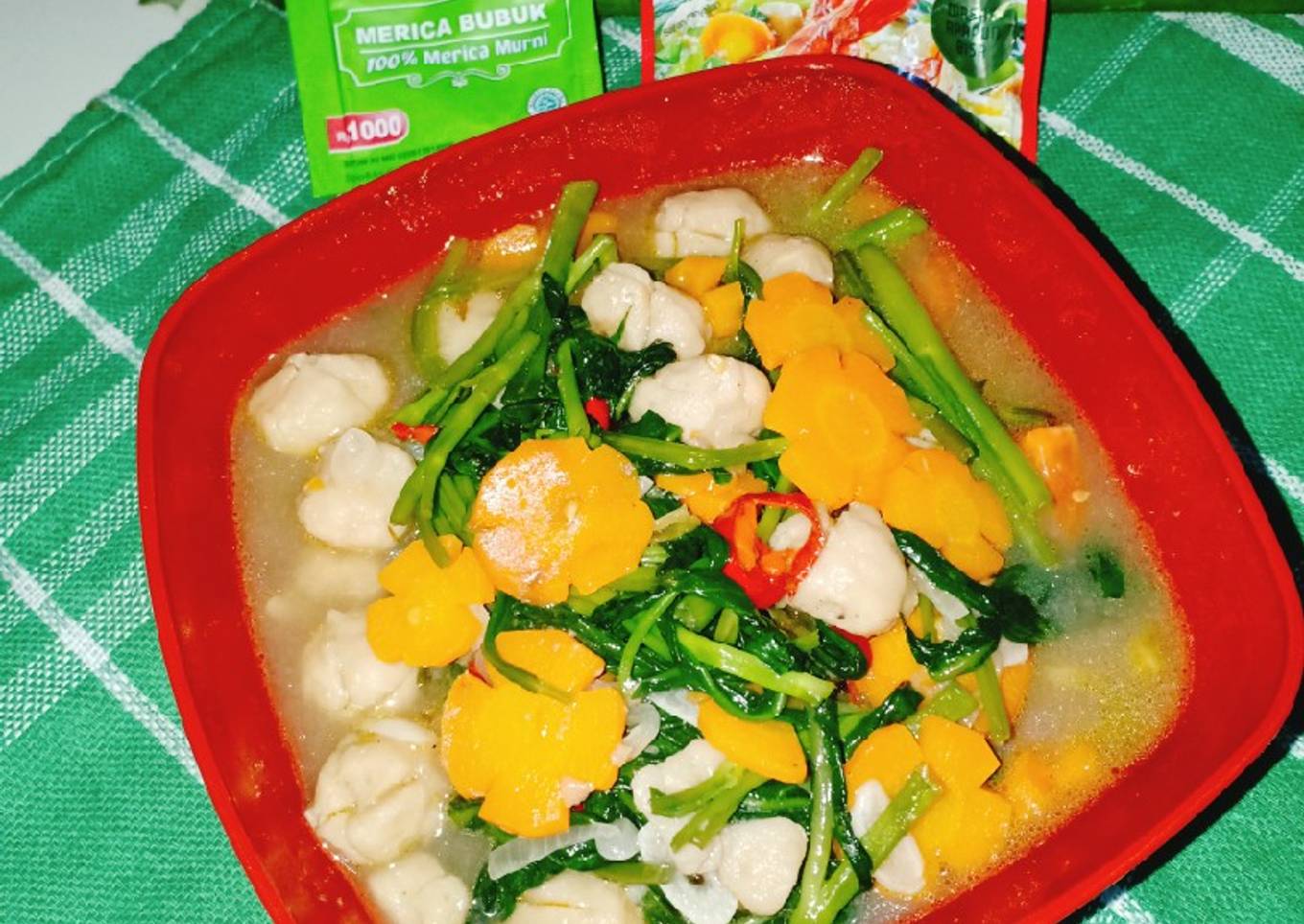 Tumis Kangkung Wortel Bakso