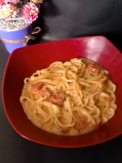 Foto resep Spaghetti Spicy Carbonara (Tanpa Telur)